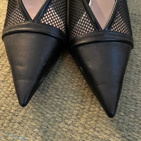 Zara Black Mesh Kitten Heel - Picture 2 of 10